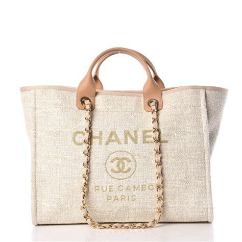 chanel canvas bag beige|large zipped shopping bag chanel.